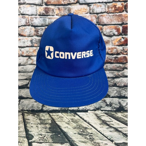 Vintage Converse Hat Cap Blue Snapback Star Logo Graphtex Baseball Mens - Picture 1 of 5